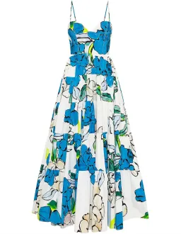 AJE BOTANICAL TIERED MAXI DRESS COOL CAMELIA BLUE FLORAL SIZE AU 8 for rent on The Volte - image 5