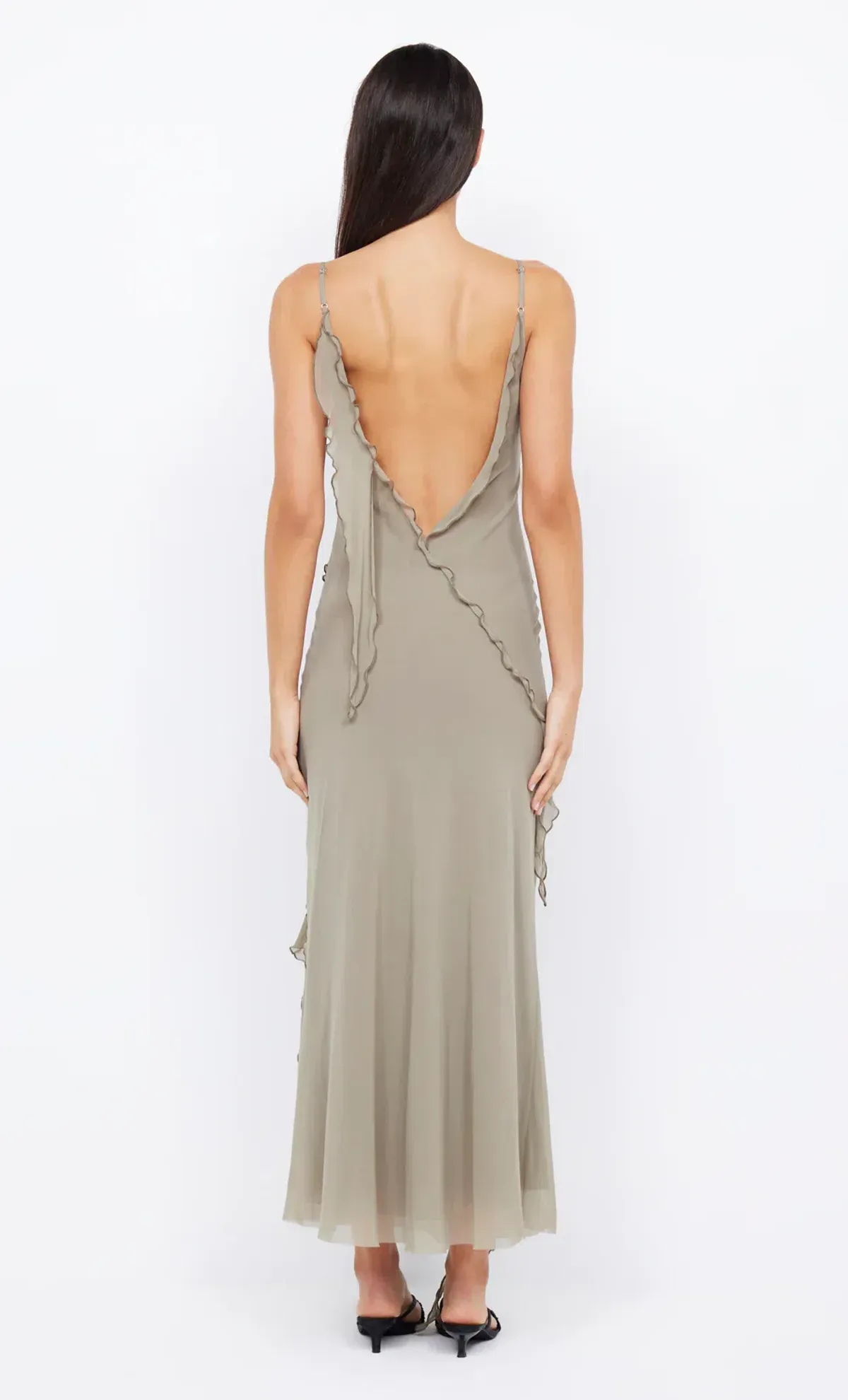 Bec and Bridge Gabriel Frill Maxi in Sage Green Size AU 6 - Image 4