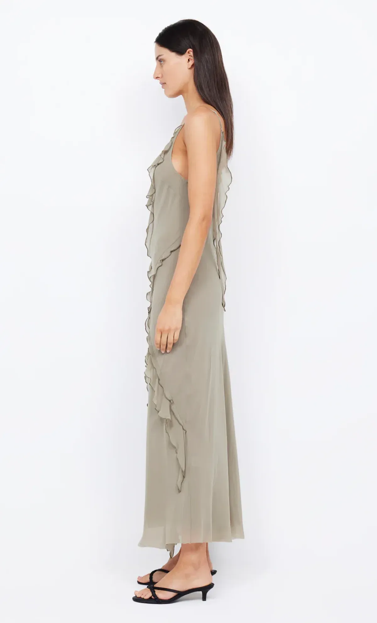 Bec and Bridge Gabriel Frill Maxi in Sage Green Size AU 6 - Image 3