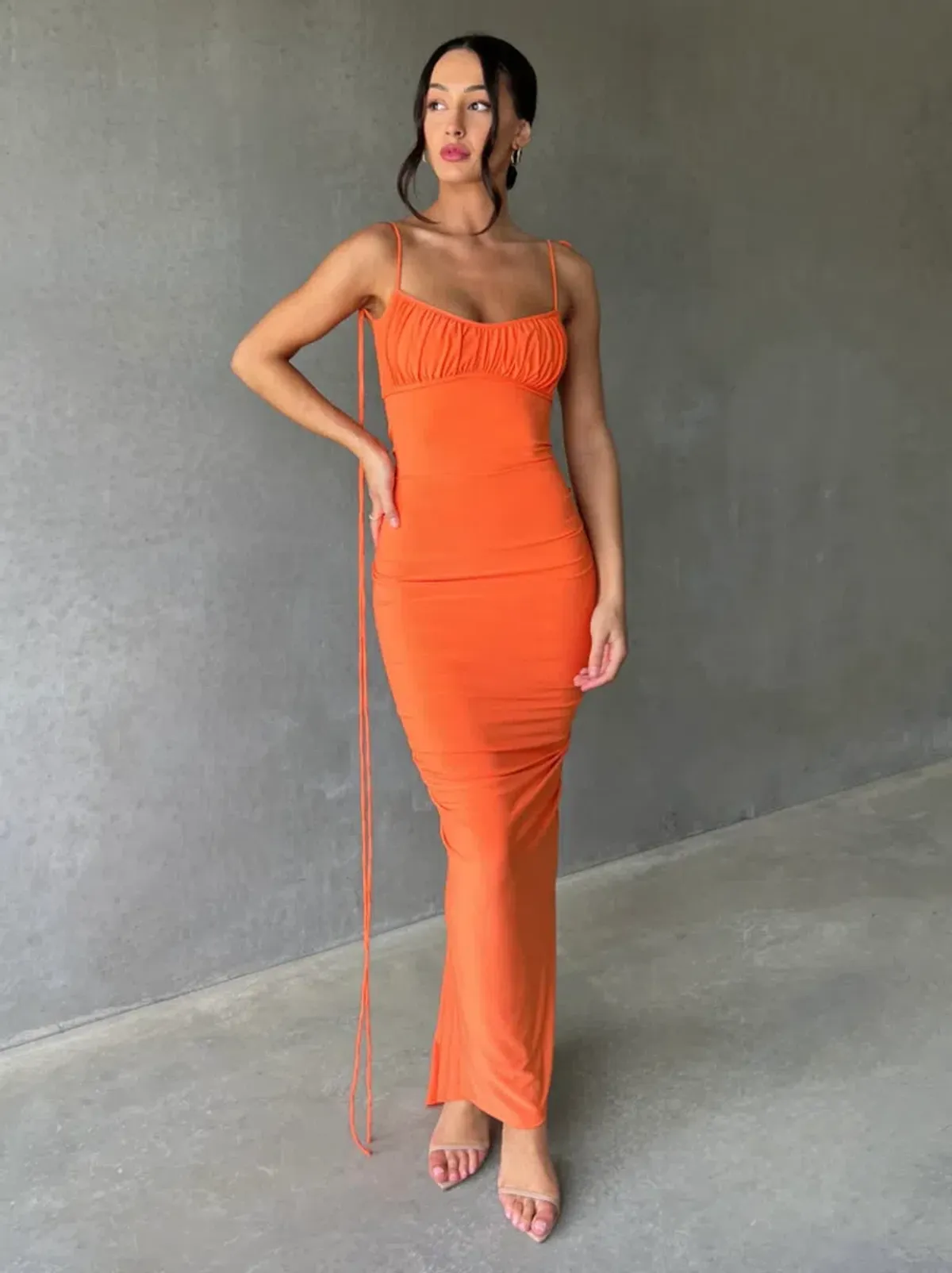 MELANI THE LABEL ZAHARA DRESS ORANGE SIZE AU 8 - Image 4