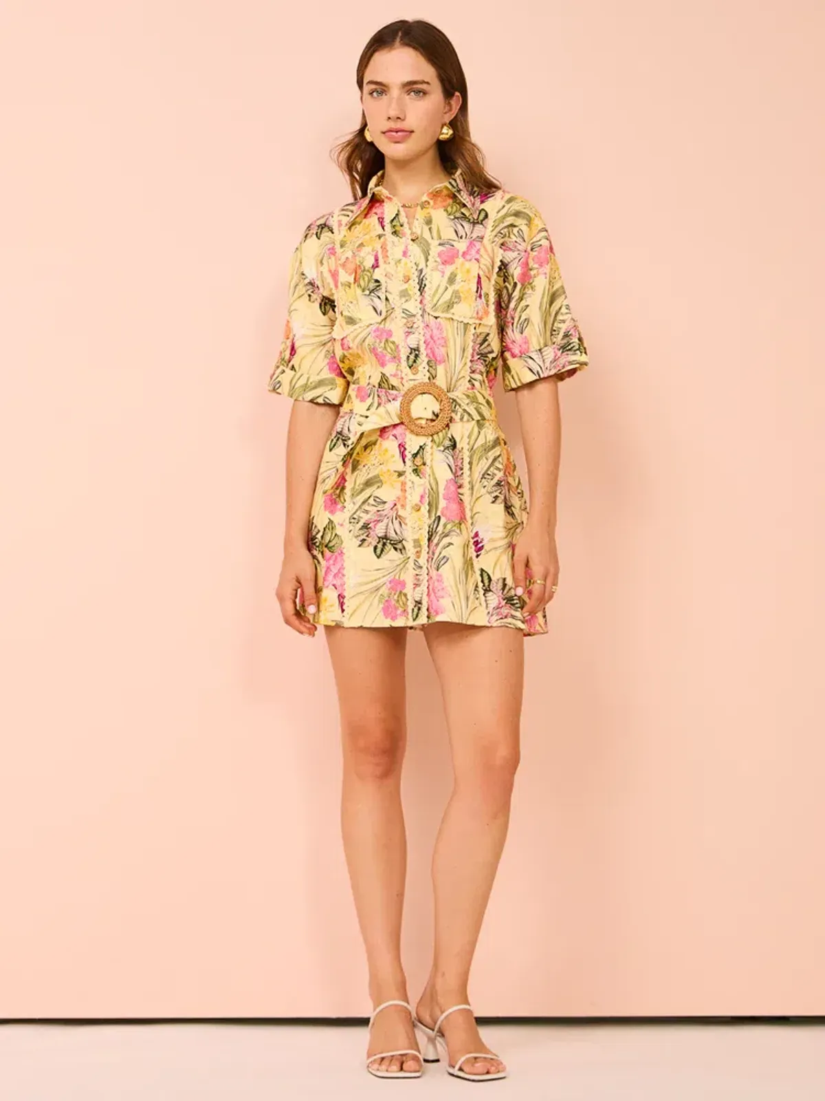 Significant Other Lark Mini Dress Honey Botanical Size AU 8 - Image 1