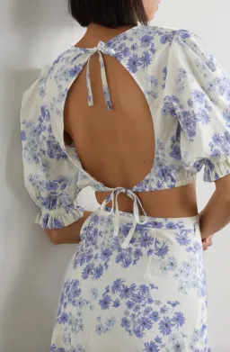 Peony Vacation Crop Top and Wrap Skirt Set Flannel Size 8 for rent on The Volte - image 2