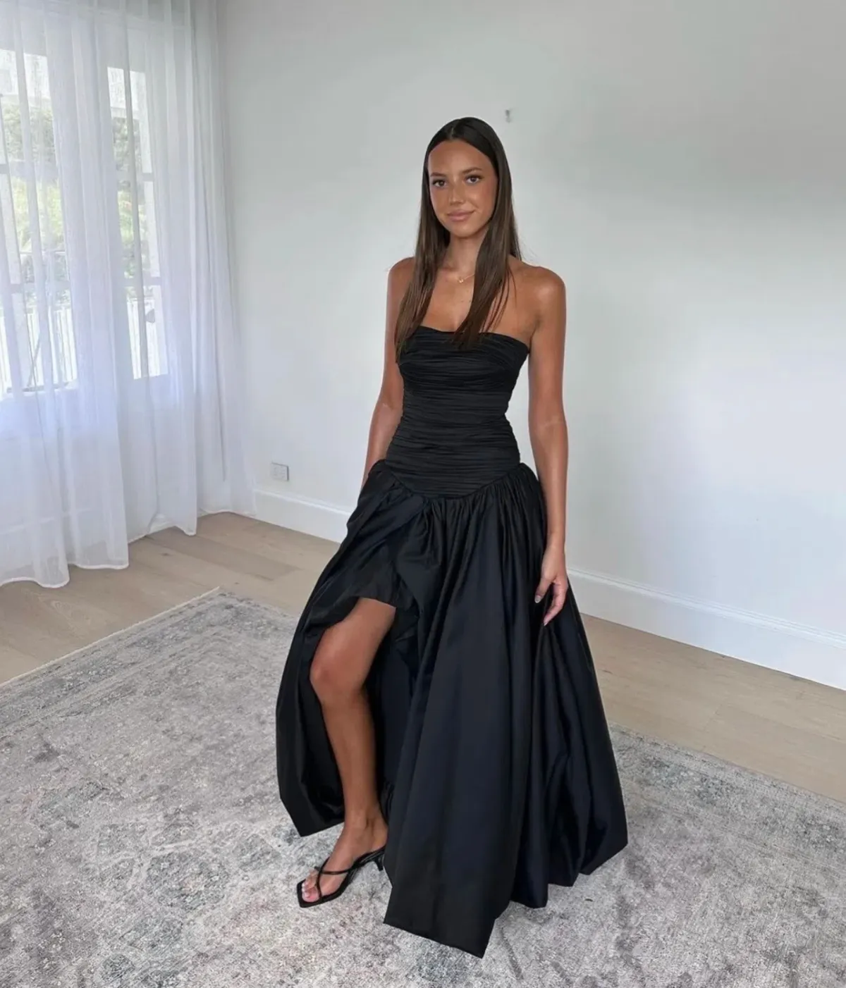 Aje Violette Bubble Hem Maxi Dress Black Size S / AU 8 - Image 1