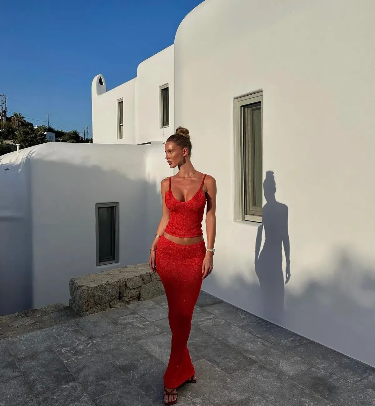 Asta Resort Carolina Camisole and Skirt Set Rossa Sequin Size S / AU 8 - Image 1