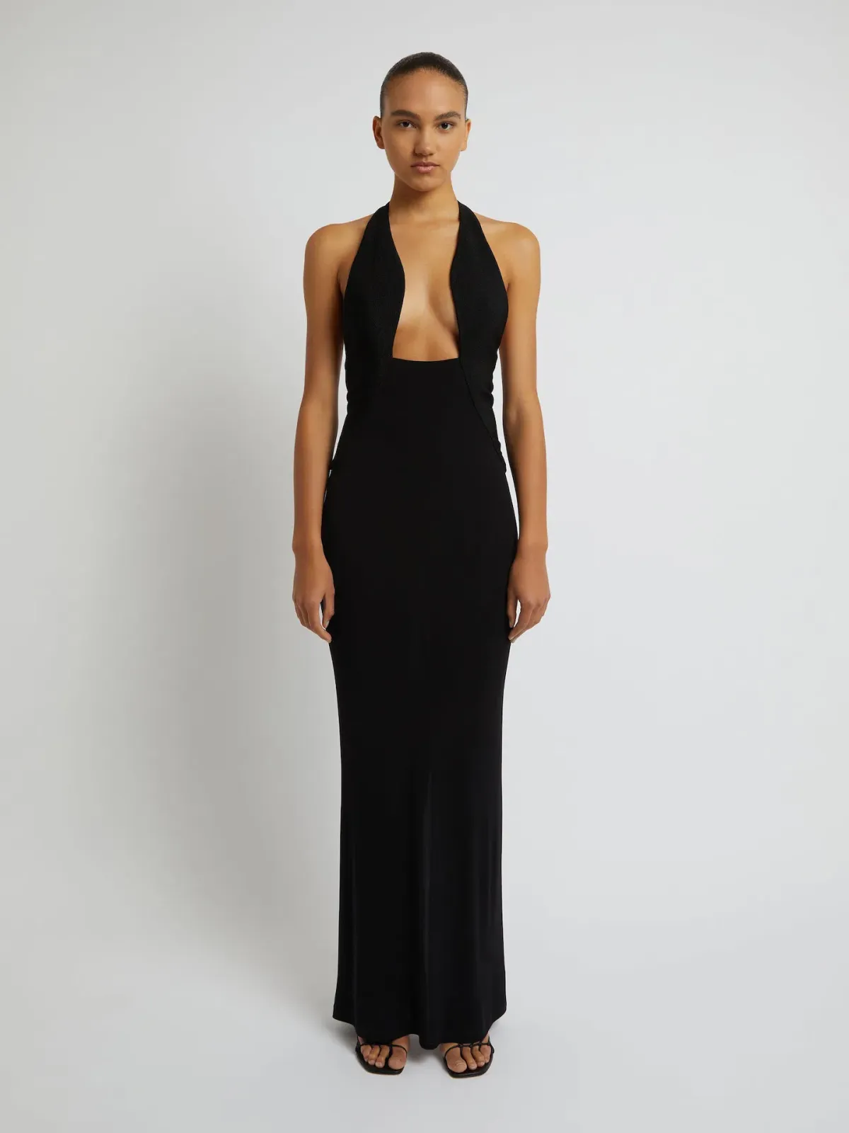 Christopher Esber Tailored Sloped Halter Dress Black Size 8 - Image 1