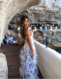 Menti Iris Flower Maxi Dress Blue Roses Size XS / AU 6 for rent on The Volte - image 3