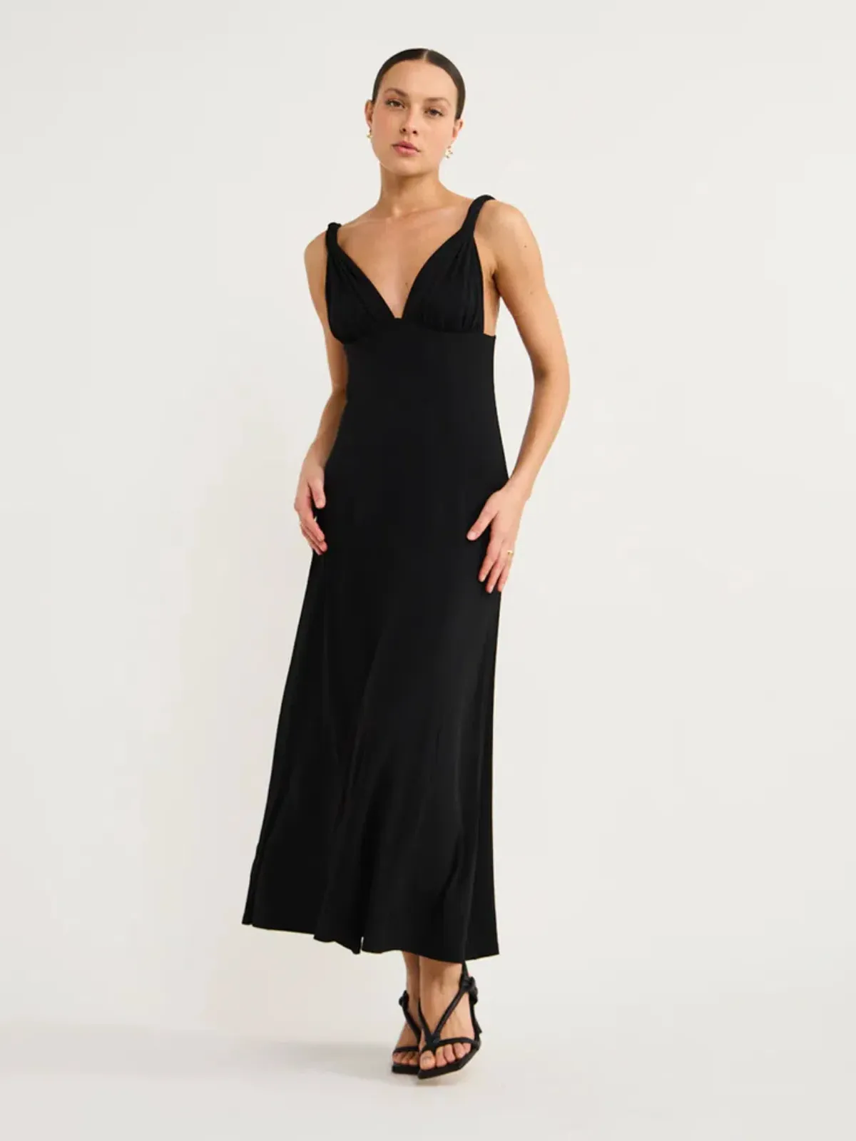 Hansen and Gretel Campari Jersey Midi Dress Black Size XS / AU 6 - Image 1