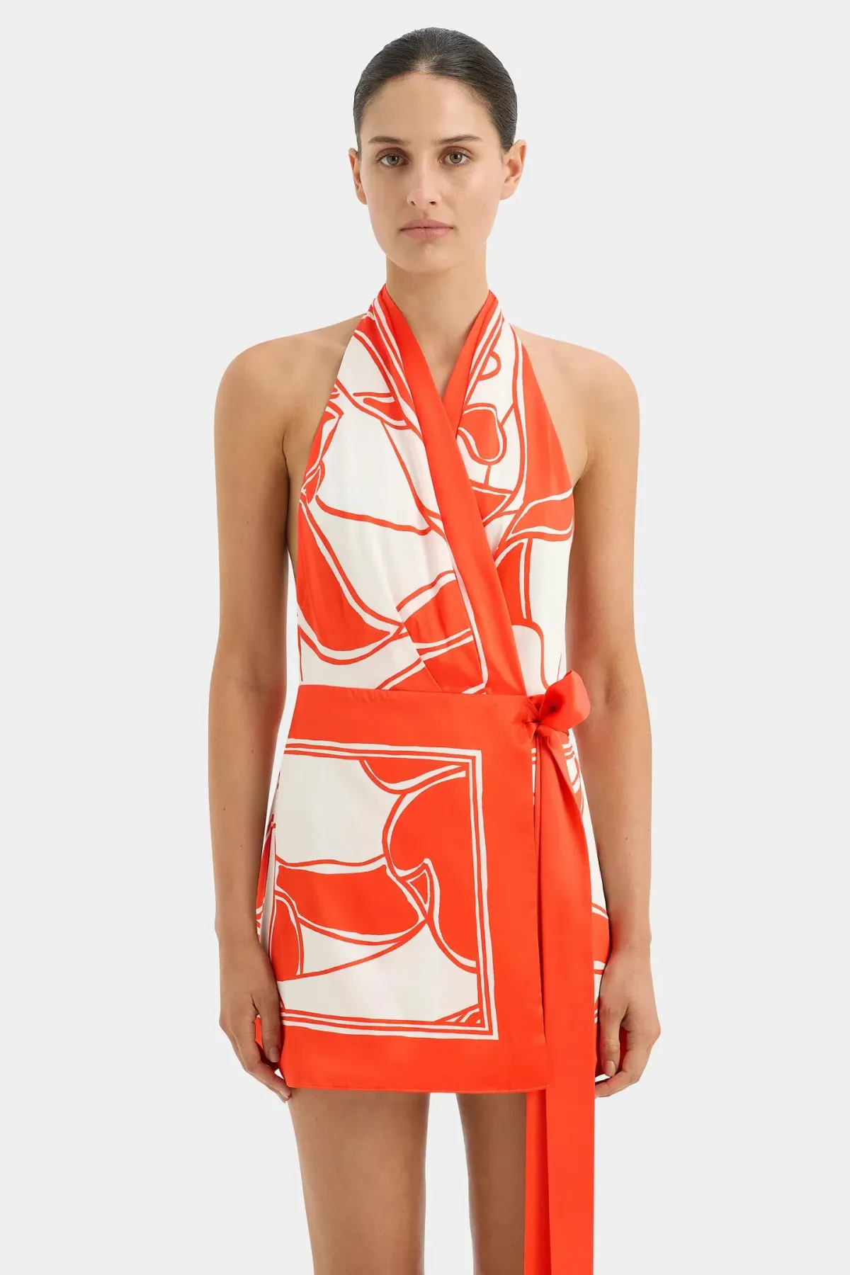Sir the Label Ramona Wrap Halter Mini Dress Mariposa Lily Size 6 - Image 3