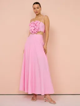 Aston Studio Eliza Flower Top and Skirt Set Pink Size 8 for rent on The Volte - image 1