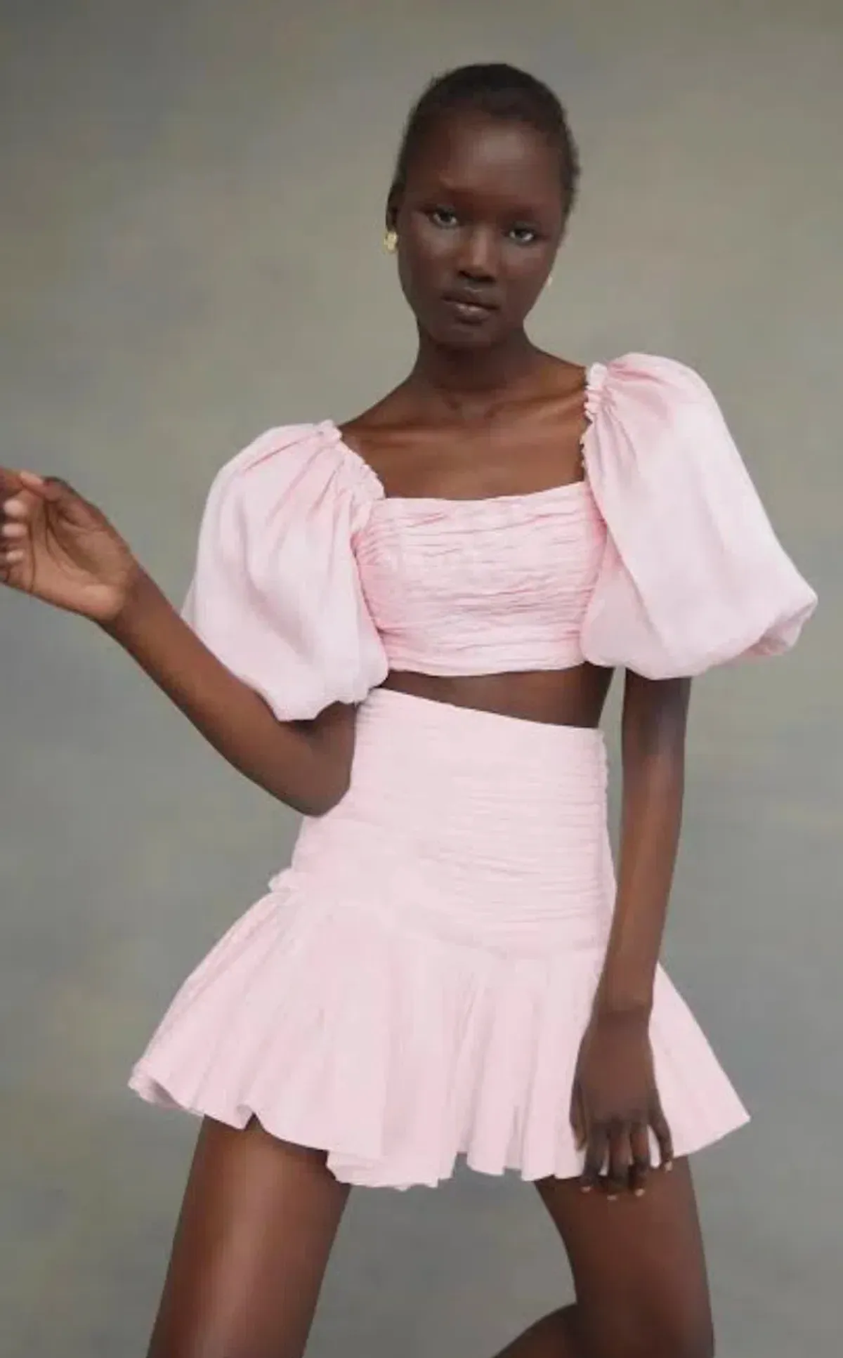 Aje Myriad Pink Tiered Mini Skirt - Image 3