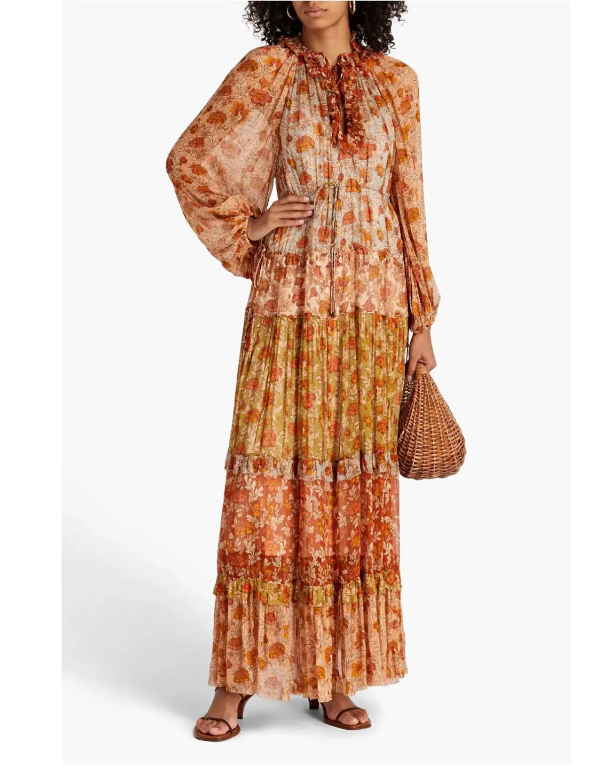 Zimmermann Andie Tiered Georgette Maxi Dress Floral-Print Size 1/Au 10 - Image 1