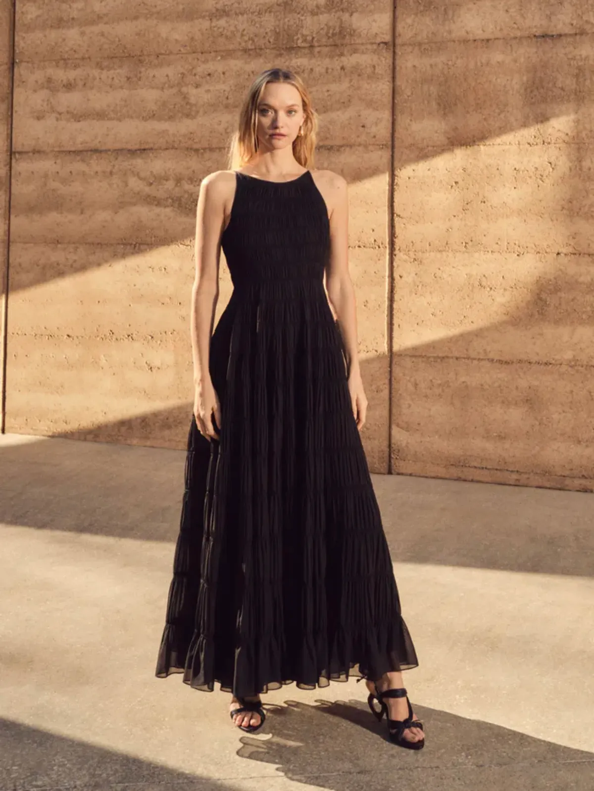 Aje Rosewood Ruched Maxi Dress Black Size 14 - Image 1