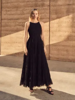Aje Rosewood Ruched Maxi Dress Black Size 14 for rent on The Volte - image 1