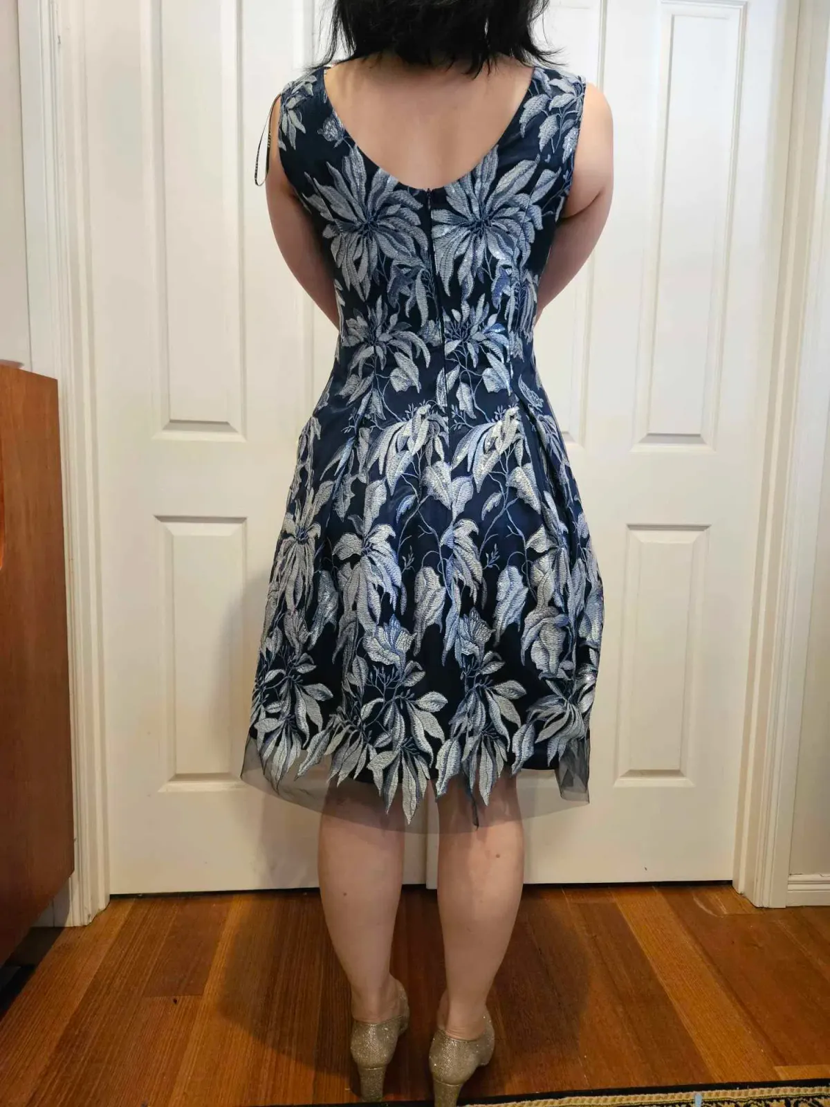 Anthea Crawford Blue Floral Dress Floral Size 10  - Image 4