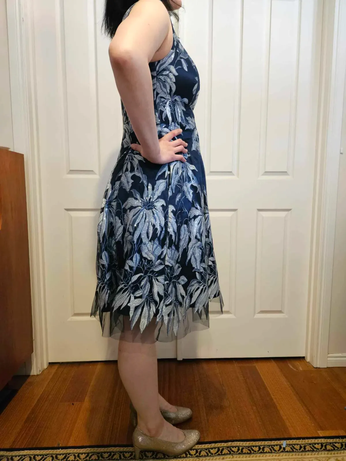 Anthea Crawford Blue Floral Dress Floral Size 10  - Image 3