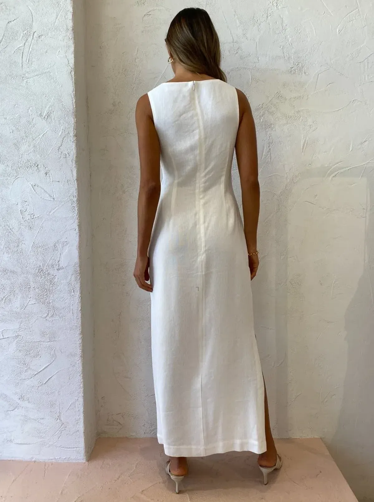 Sir The Label Clemence V Neck Dress Ivory Size 2/AU 10 - Image 6