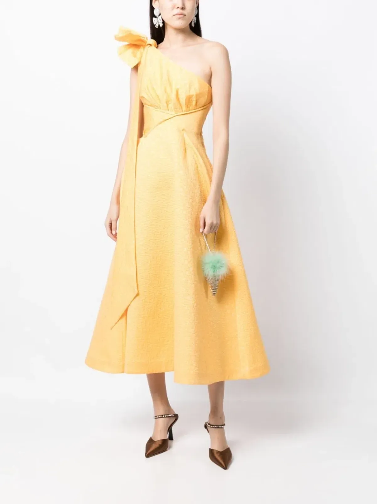 Rachel Gilbert Emiliano Midi Dress Lemondrop Size 2 / AU 10 - Image 1