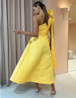 Rachel Gilbert Emiliano Midi Dress Lemondrop Size 4 / AU 14 for rent on The Volte - image 3