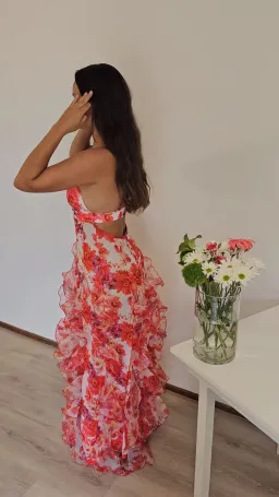 Menti Santorini Red Margarita Floral Chiffon Size S / AU 8   for rent on The Volte - image 3
