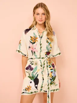 Alemais Meagan Mini Dress Cream Multi Size 8 for rent on The Volte - image 1