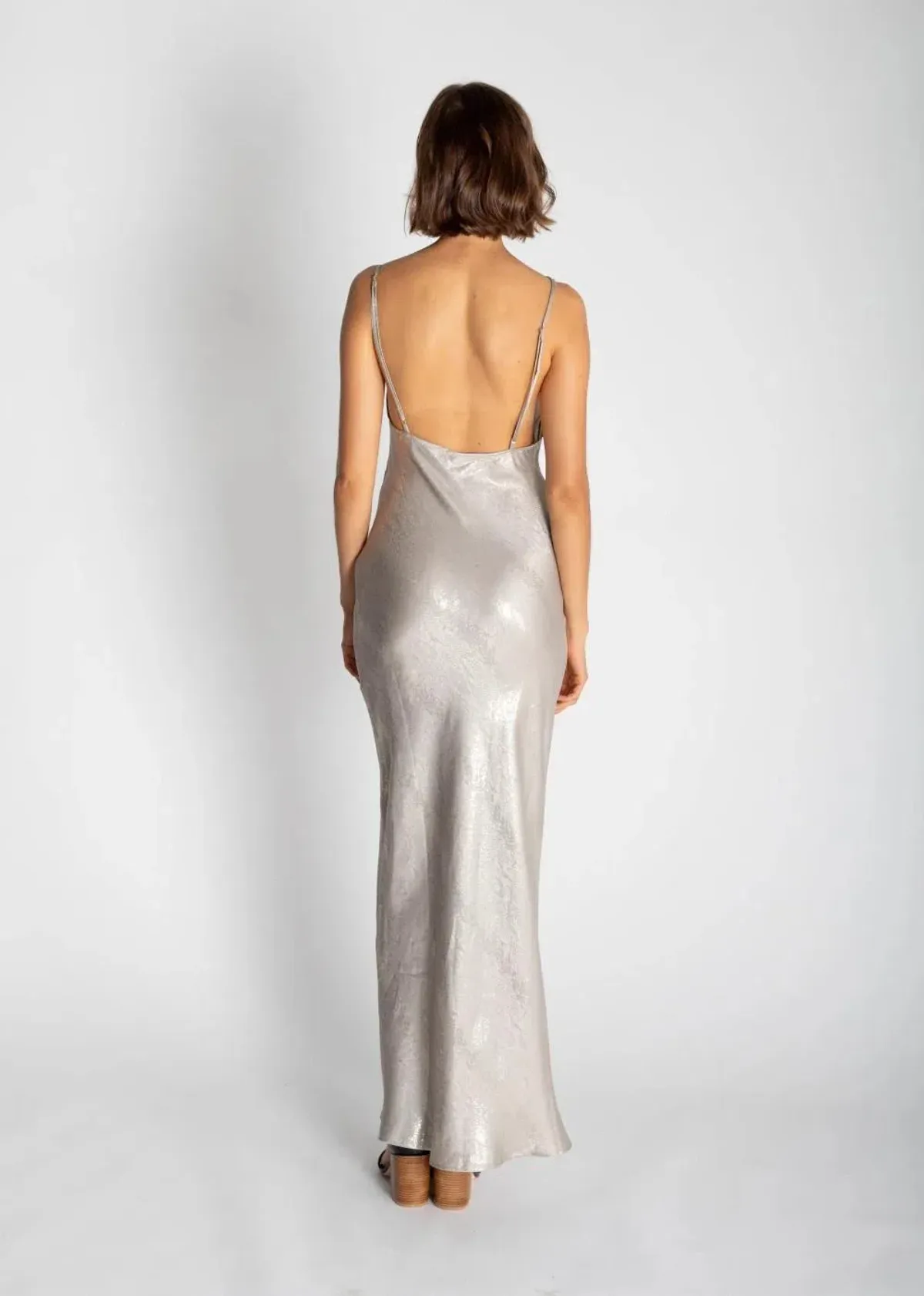 Rat & Boa Gaia Slip Dress Metallic Silver Size 8 - Image 2
