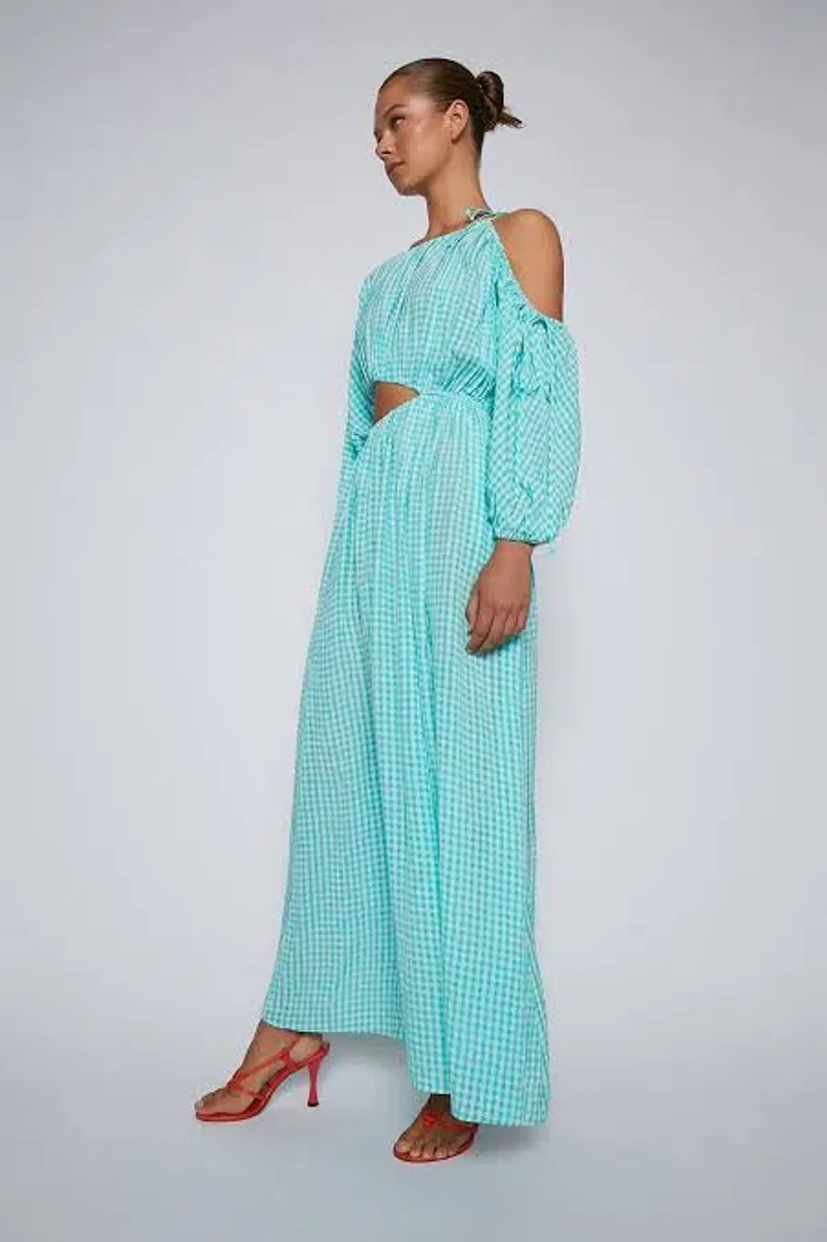 Scanlan Theodore Gingham Drawstring Dress Mint Size S / AU 8 - Image 2