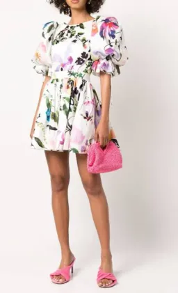 Aje Drift Puff Sleeve Mini Dress in Botanic Floral Print Size 10 for rent on The Volte - image 3