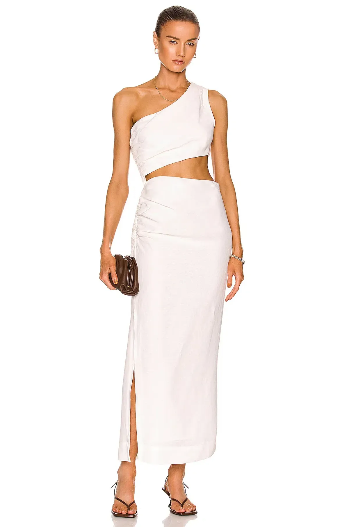 Sir The Label Clemence One Shoulder Midi Dress Ivory Size 0/AU 6 - Image 1