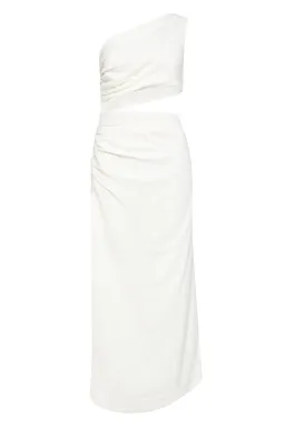 Sir The Label Clemence One Shoulder Midi Dress Ivory Size 0/AU 6  for rent on The Volte - image 5