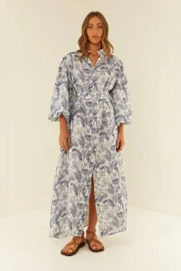 Palm Noosa Noddy Dress Blue Jungle Print Size 12 for rent on The Volte - image 7