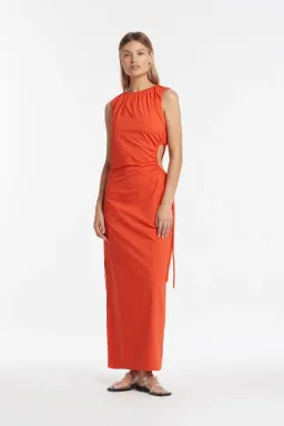 Sir The Label Anja Cutout Cotton Maxi Dress in Red Size 6 for rent on The Volte - image 1