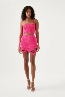 Aje Catara Skirt and Evelyn Crop Top Pink Size XXS/Au 4  for rent on The Volte - image 1