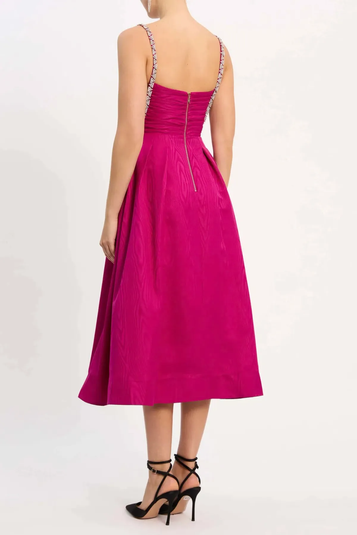 Rebecca Vallance Cynthia Midi Dress Fuchsia Pink Size 14 - Image 4