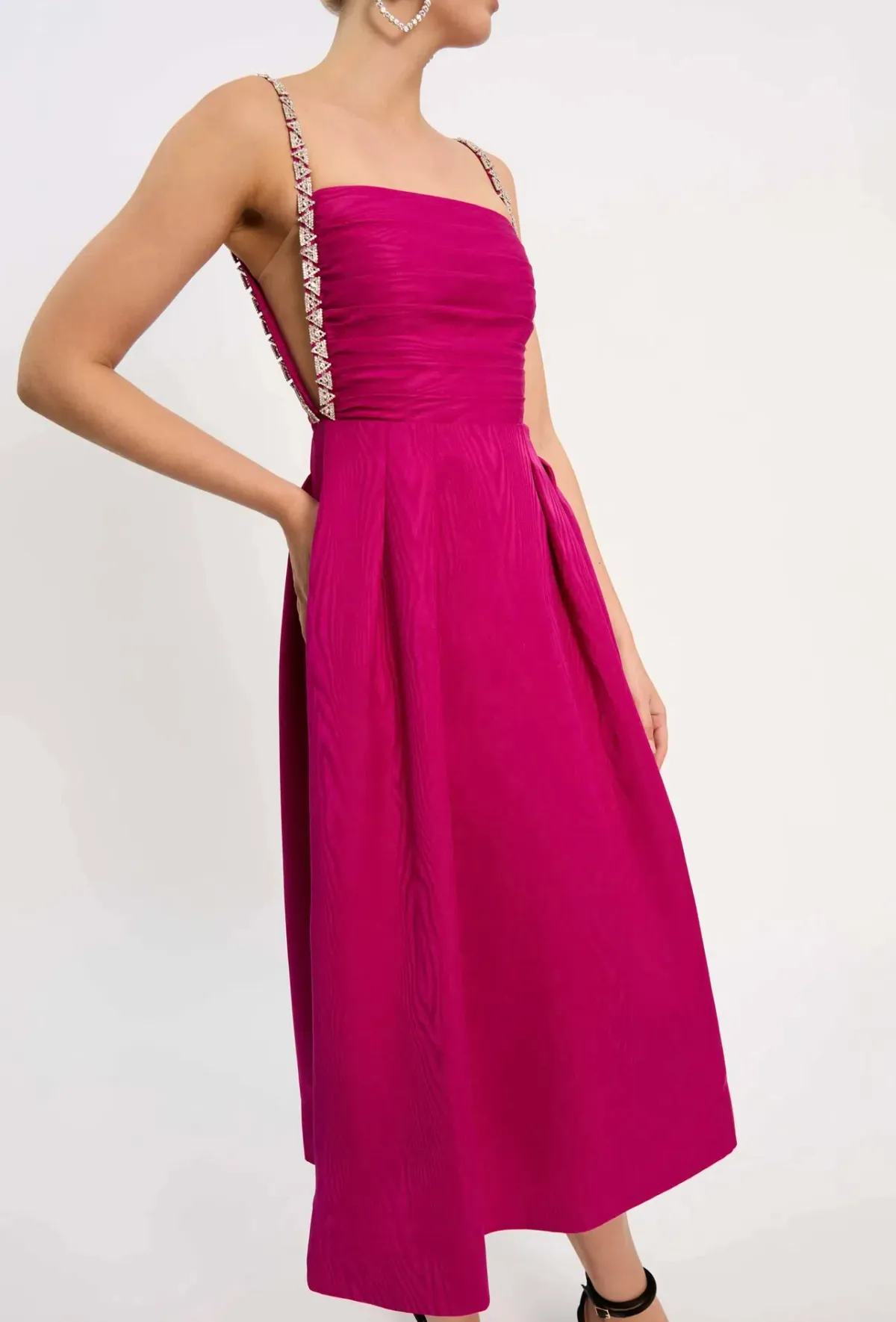 Rebecca Vallance Cynthia Midi Dress Fuchsia Pink Size 14 - Image 5