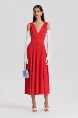 Scanlan Theodore Soft Jersey Dress Red Size XS/ AU 6 for rent on The Volte - image 1
