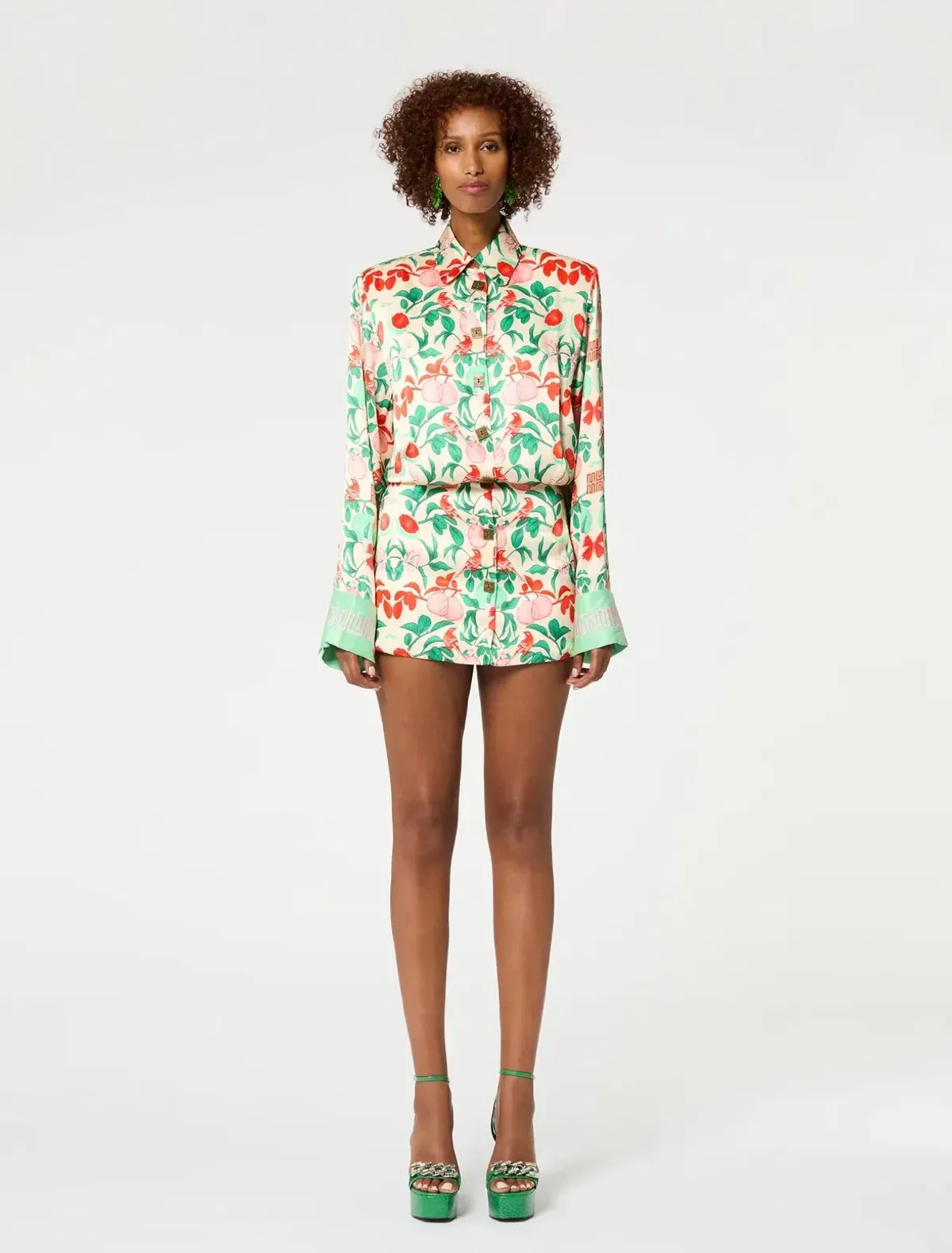Muma World Pomelo Illustrated Shirt Mini Dress Multi Size M / AU 8-10 - Image 1