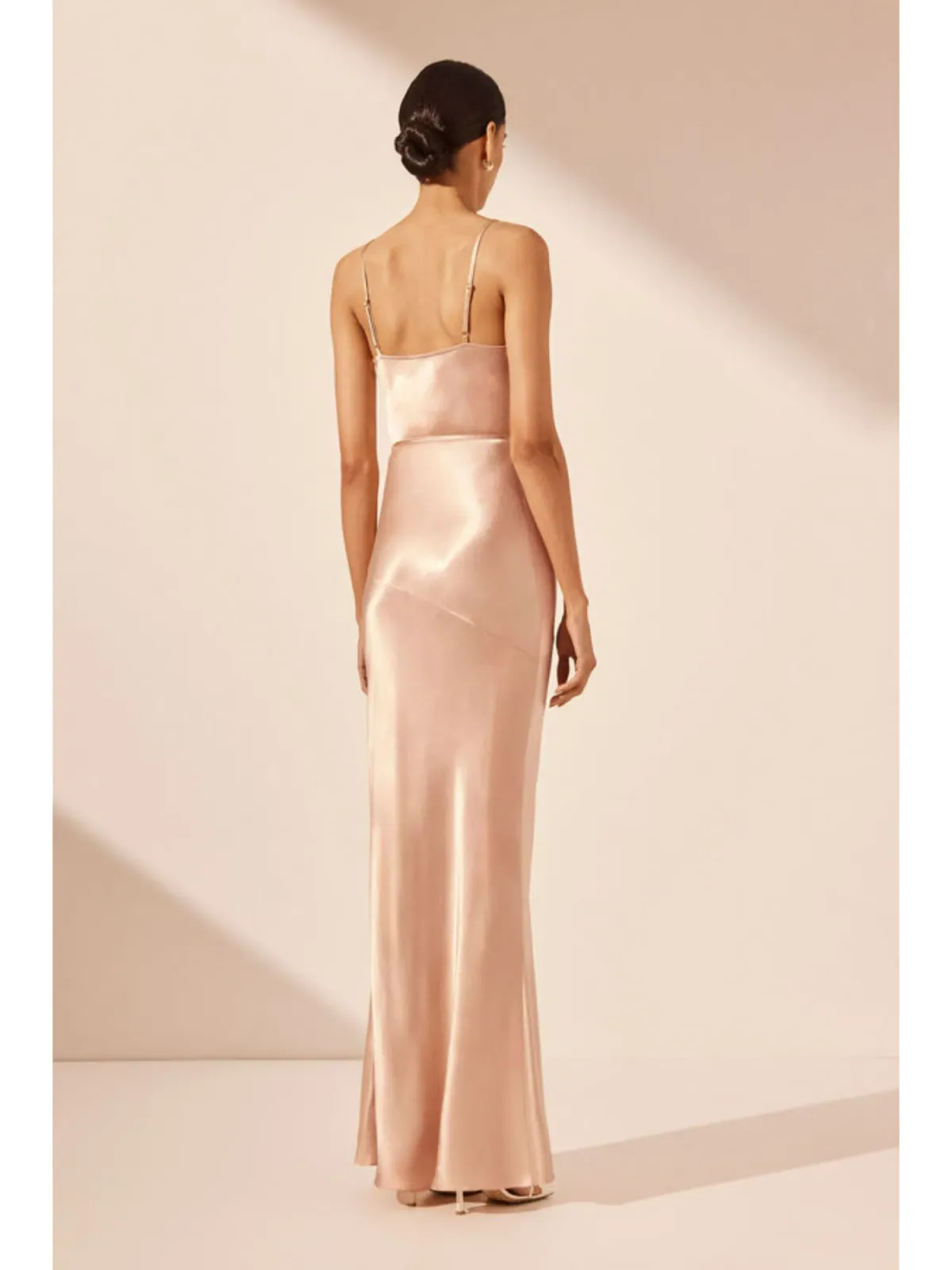 Shona Joy La Lune Bias Cowl Maxi Dress Desert Rose Size AU 10 - Image 3