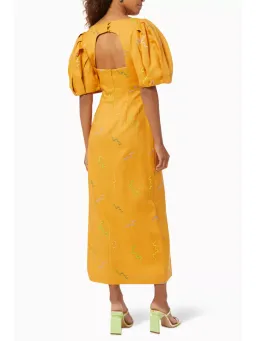 Alemais Sundance Midi Dress Orange Size AU 8 for rent on The Volte - image 2