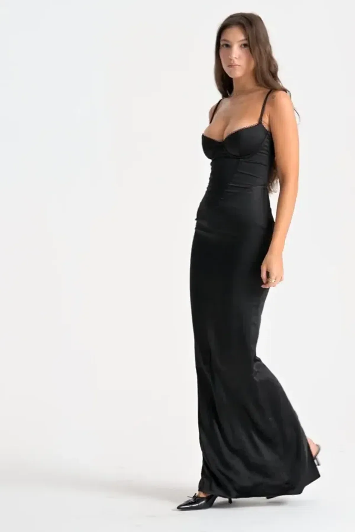House Of CB Stefania Corset Maxi Dress Black Size XS / AU 6 - Image 3