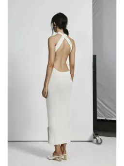 Sir The Label Marcelle Open Back Dress Ivory Size 3 / AU 12  for rent on The Volte - image 2