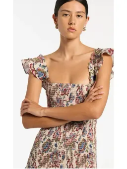 Sir The Label Bettina Shirred Mini Dress Wiltshire Floral Size 1 / AU 8 for rent on The Volte - image 2