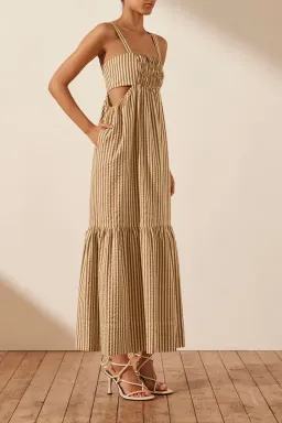 Shona Joy Hele Cut Out Ruched Midi Dress Print Size 10 for rent on The Volte - image 2