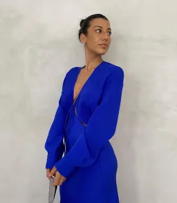 Christopher Esber Triquetra Shirt Dress Blue Size 12 for rent on The Volte - image 3