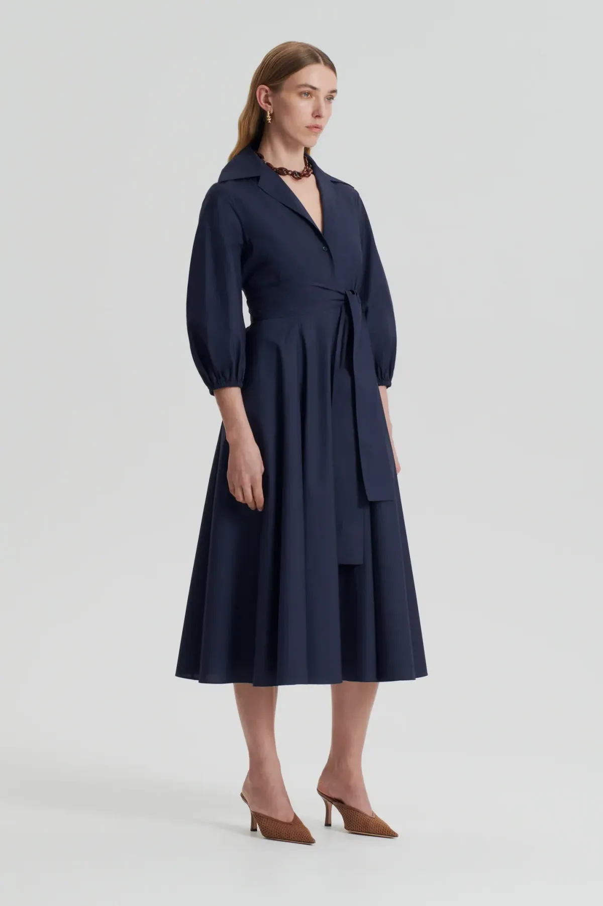 Scanlan Theodore Parachute Cotton Twist Dress Navy Size 10 - Image 2