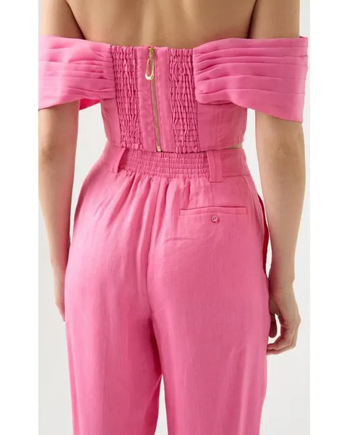 Aje Cordelia Corset Top with Matching Tailored Pants Pink Size 8 - Image 3