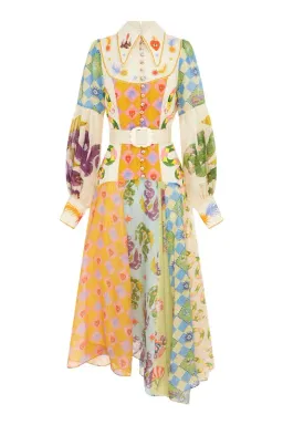 Alemais Lou Balloon Sleeve Shirt Dress Multi Size 10 for rent on The Volte - image 3