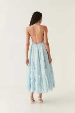 Aje Hilma Frill Maxi Halter Dress Blue Size 6  for rent on The Volte - image 2