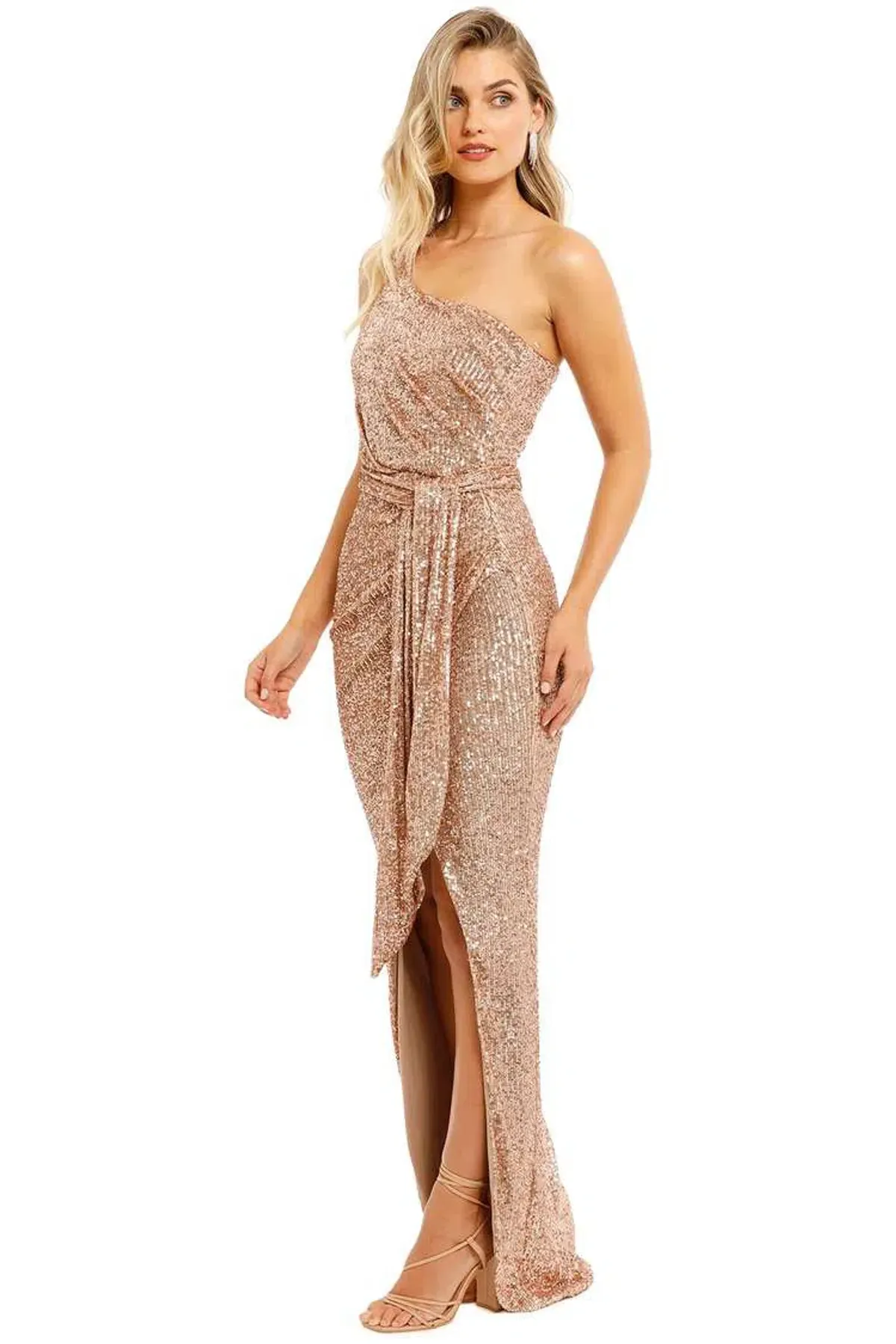 Nookie Palazzo Gown in Rose Gold Size 12 - Image 2