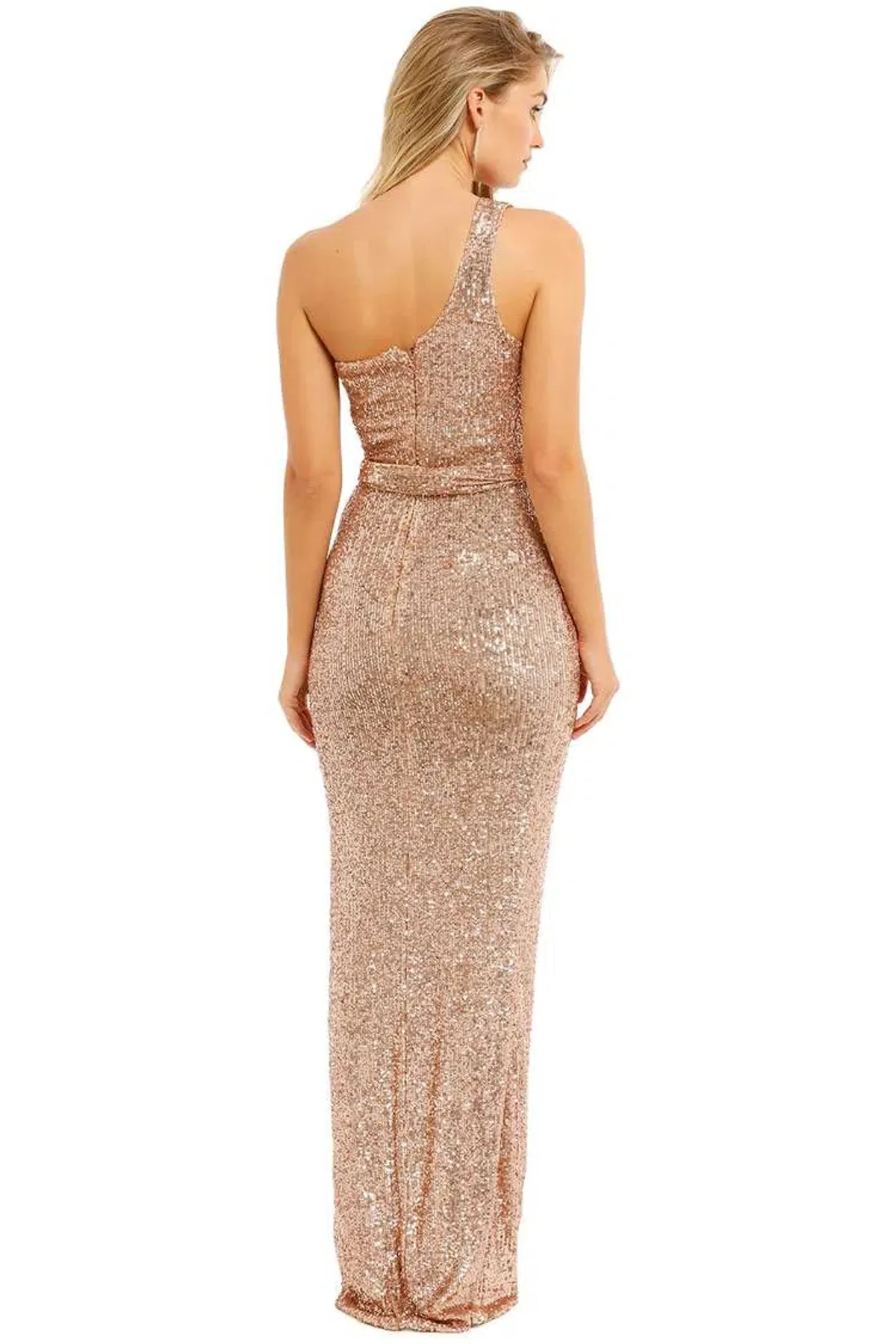 Nookie Palazzo Gown in Rose Gold Size 12 - Image 3