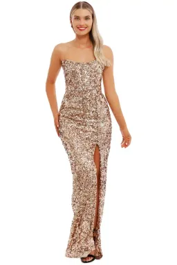 Nookie Confetti Gown in Rose Gold Size 10 for rent on The Volte - image 2